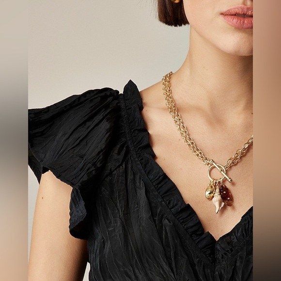 J. Crew Palermo Midi Dress in Viscose-blend Crinkle in Black Size XS NWT - Picture 2 of 13